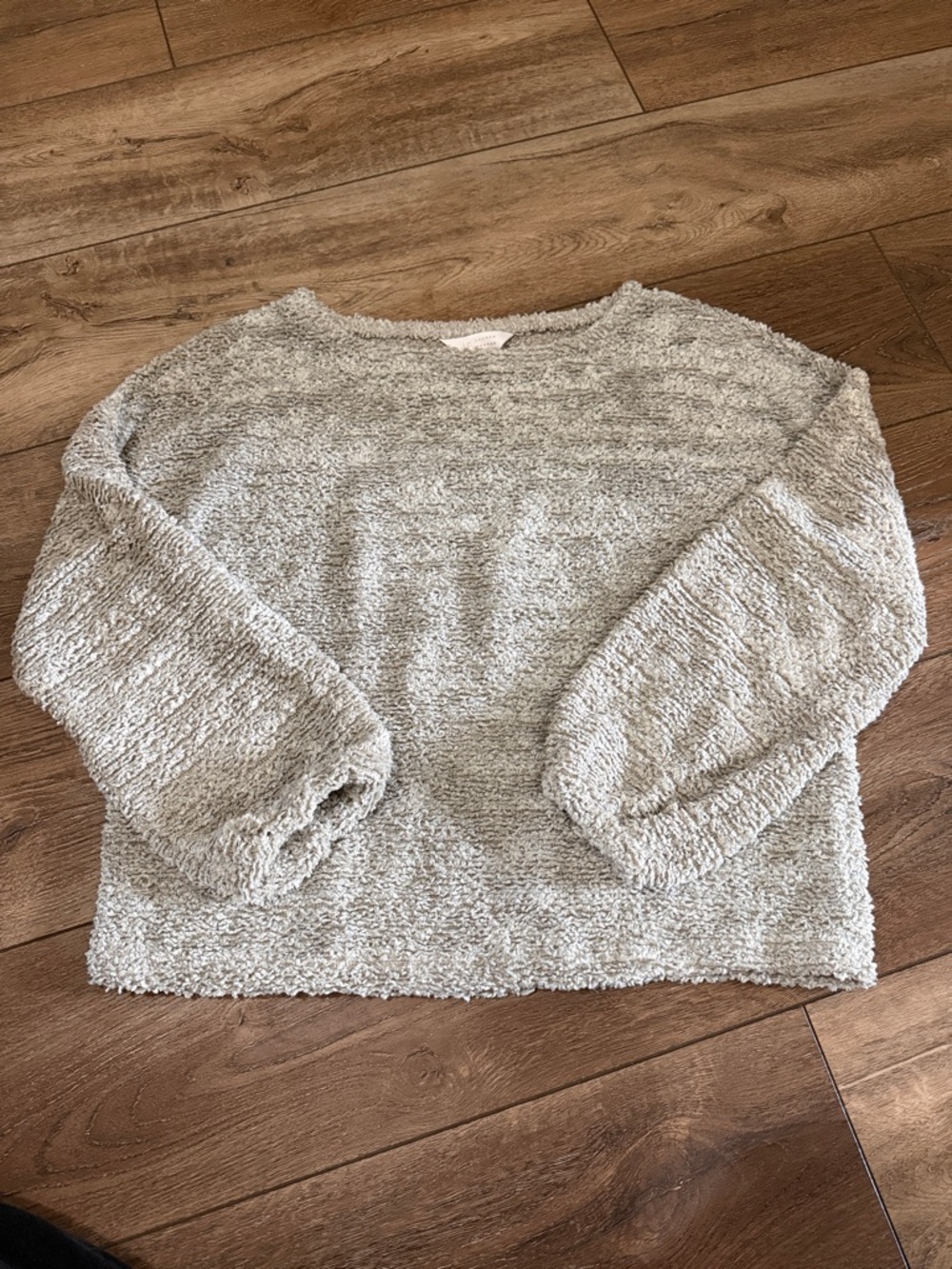 LC Lauren Conrad Plush Scoop-Neck Sweater in Light Gray